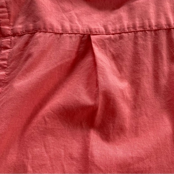 IZOD coral orange pink cotton poplin button down short sleeve shirt. Size XL - Picture 4 of 7